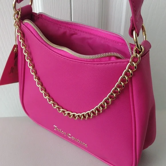 Juicy Couture Hot Pink Chain Shoulder Bag - Picture 10 of 16